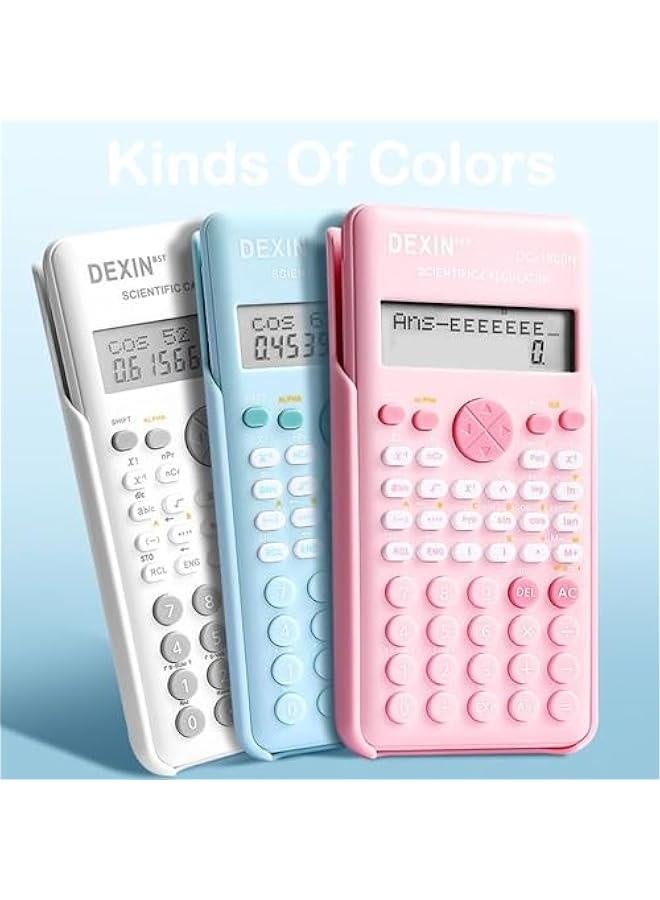 Scientific Calculators for Students, 240 Functions 2-Line Standard Scientific Calculator, Cute School Office Supplies，Math Calculator for School (Pink) - Image 5