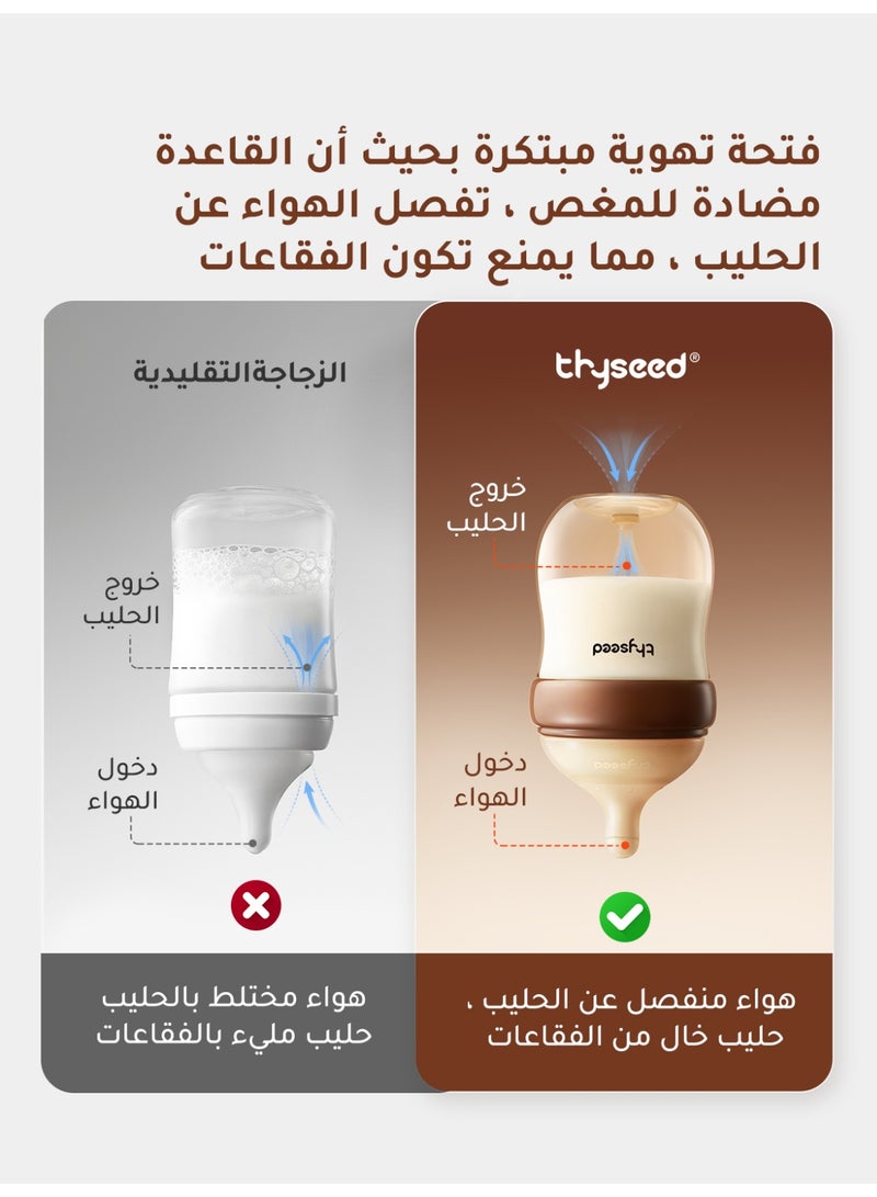 Thyseed Glass Baby Feeding Bottle | Anti-Colic | 160ml | Newborn 0+ Months | Slow Flow | High Borosilicate Glass | Breast-Like Silicone Nipple | BPA Free - Image 4