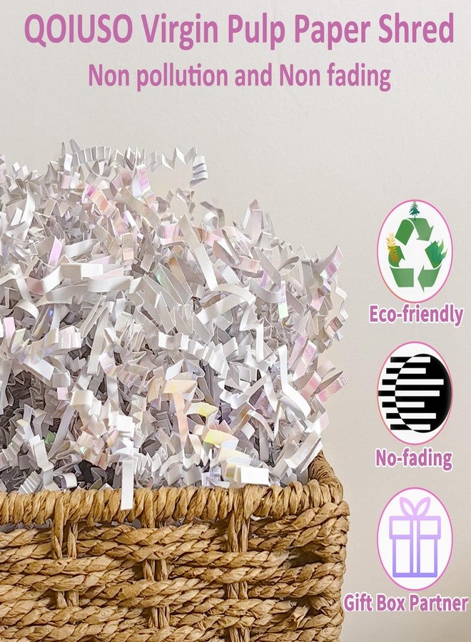 QOIUSO Diamond White Crinkle Paper Filler - 5 oz Crinkle Cut Paper Natural & Odor‑Free White Basket & Box Filler for Bridesmaids Proposal Boxes, Gift Baskets, Easter Baskets, Bags Decoration and Cookie Kits - Image 2