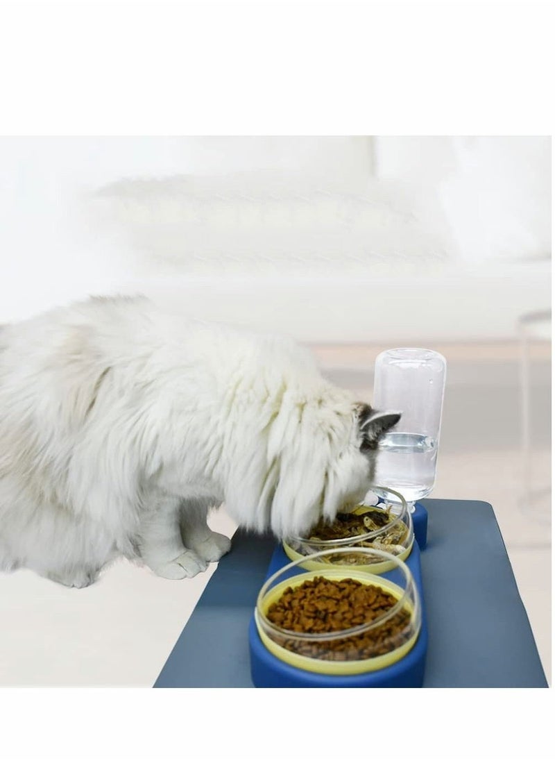 Cat Bowls Dog Tilted Water and Food Bowl Set Pets Dual Port Feeding Pet Automatic Drinking - Image 2