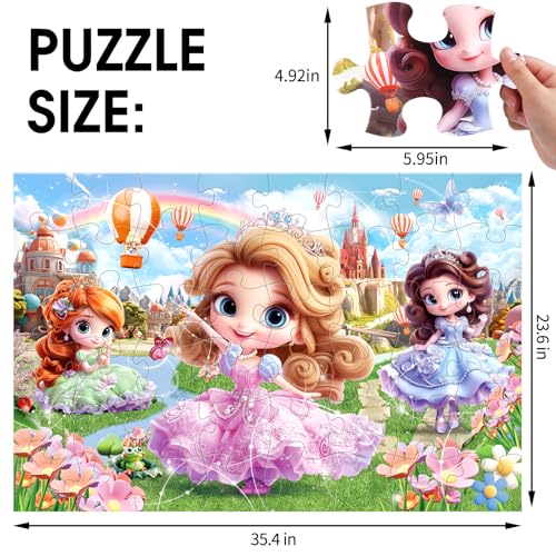 IFLOVE Jumbo Floor Puzzle for Kids48 Piece Princess Large Jigsaw PuzzlesPuzzle for Toddler Ages 35Preschool Educational Intellectual Development Toy Easter Gift for Boys Girls Ages 48 - Image 5