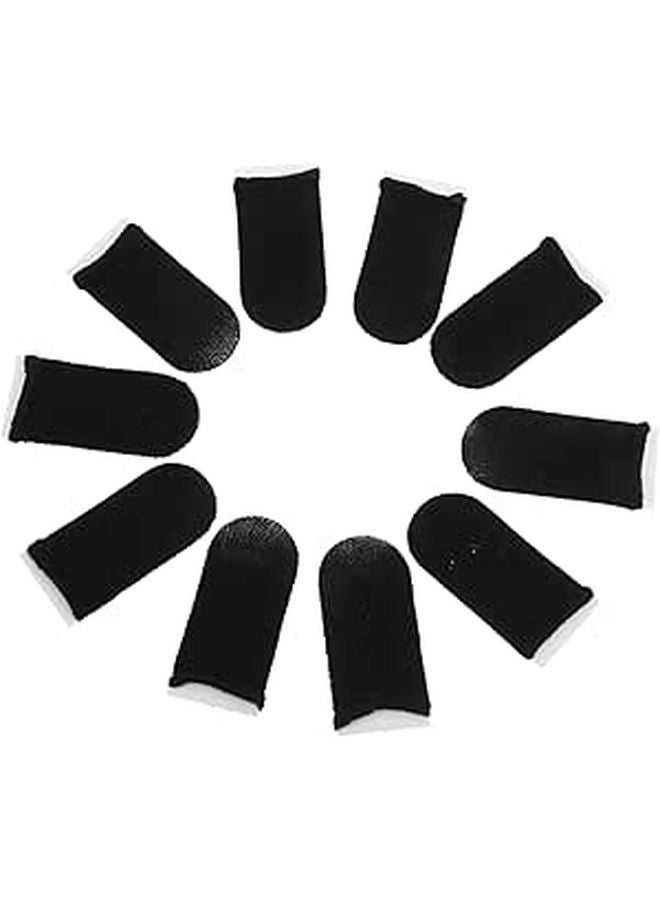 Breathable Fiber Gaming Finger Sleeves 10 Pcs Elastic Fit For Mobile Touch Control - Image 1