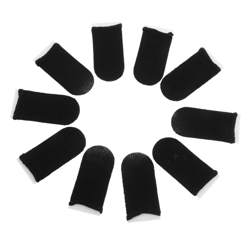 Breathable Fiber Gaming Finger Sleeves 10 Pcs Elastic Fit For Mobile Touch Control - Image 2