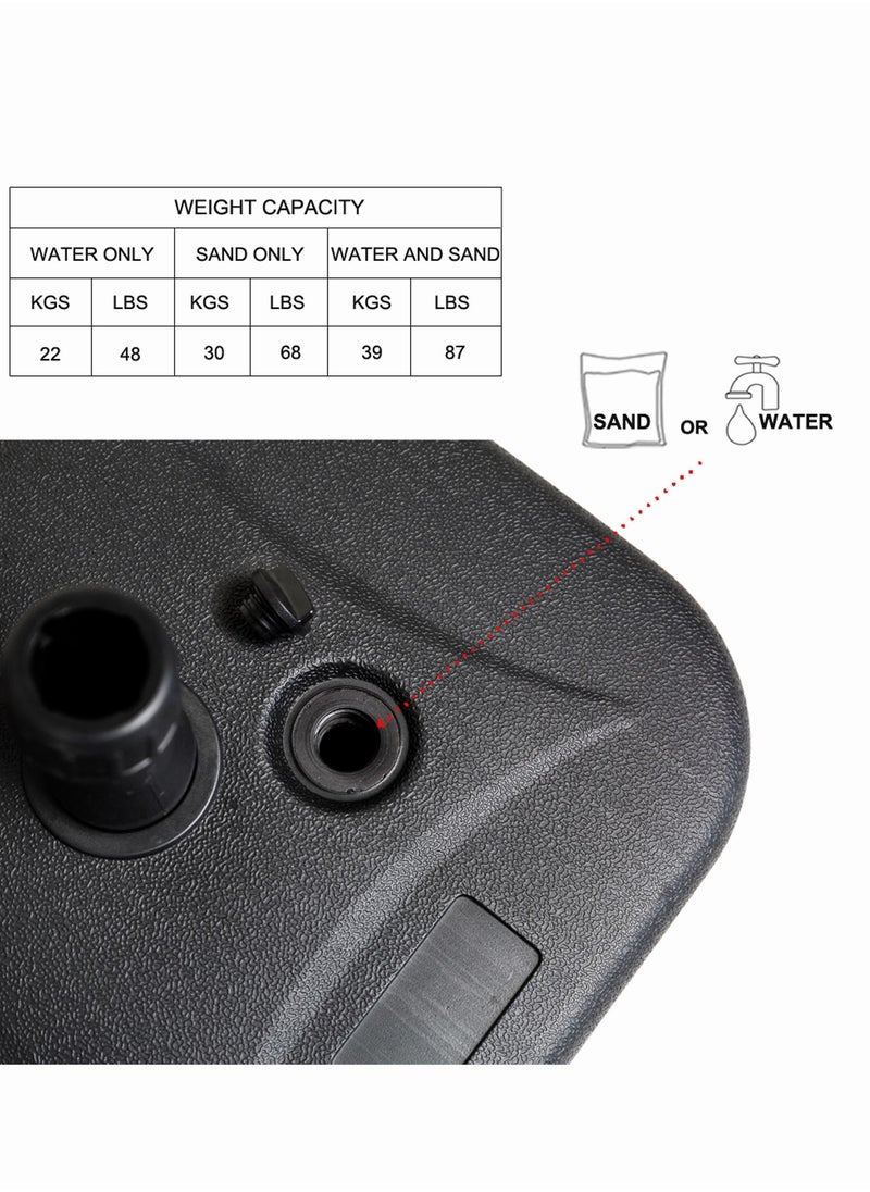 C-Hopetree - Heavy Duty Water Fillable Base Stand Square for Patio Outdoor Table Umbrella Black - Image 1