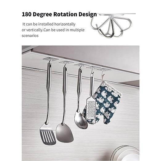 Revwd Revwd Self Adhesive Wall Hooks for Hanging Strong Sticky Wall Hooks Heavy Duty Home Kitchen Bathroom Key Frame Holders Waterproof Transparent Hanging Hook with Stainless Hooks Pack of 5  - Image 3