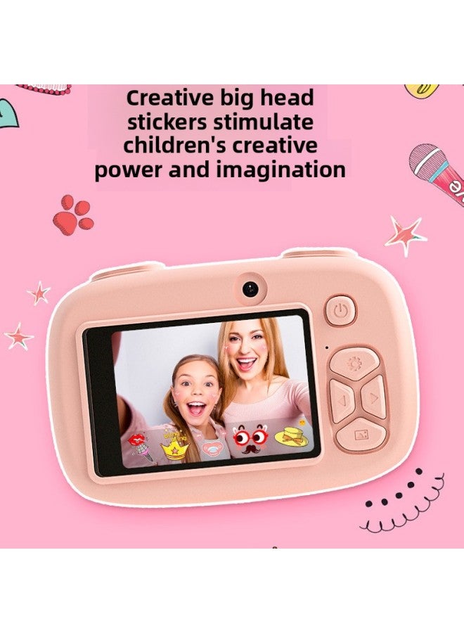 Generic Children's Digital Camera HD Video Camera Small SLR Student Photo Sports Toy Camera Baby Travel Gift-Body Color:Pink  - Image 4