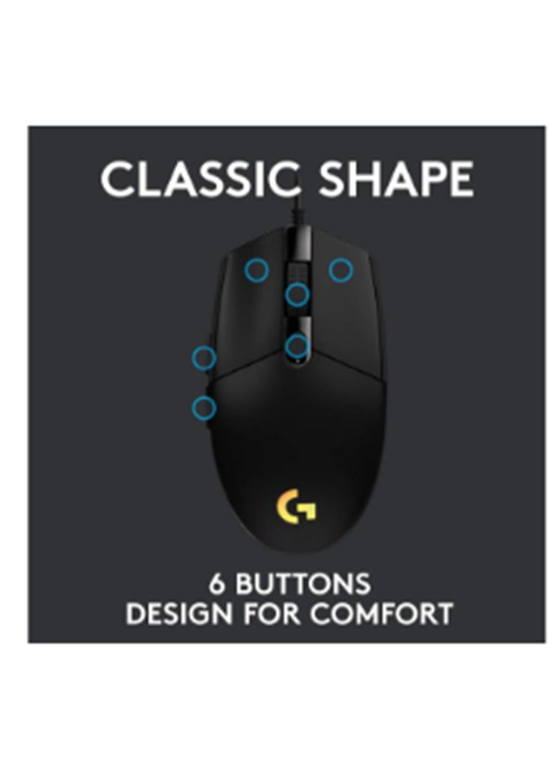 G102 Light Sync Gaming Mouse with Customizable RGB Lighting, 6 Programmable ons Light Weight Black