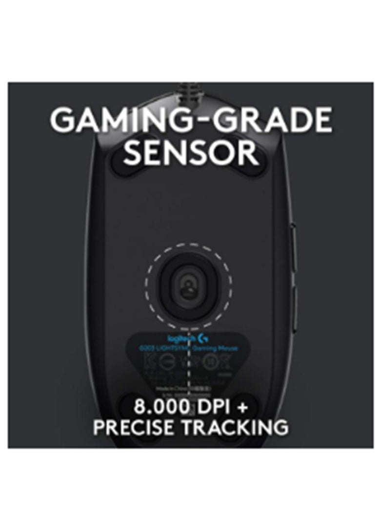 G102 Light Sync Gaming Mouse with Customizable RGB Lighting, 6 Programmable ons Light Weight Black