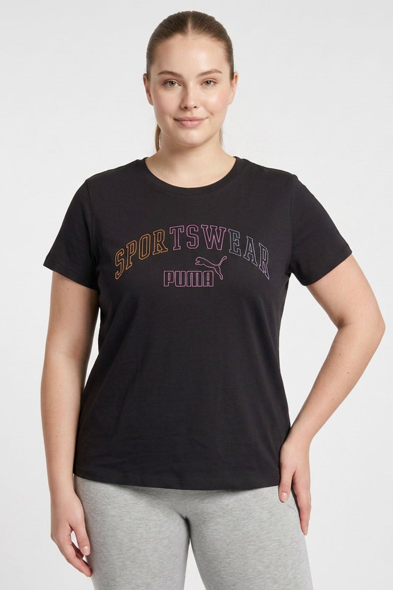 PUMA Women Sportswear Fit Short Sleeve Outdoor T-Shirt, Black - Image 1