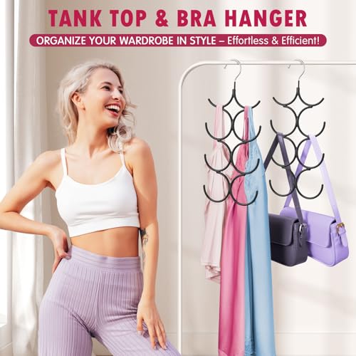 DOIOWN Tank Top Hanger2 Pack Space Saving Hangers Bra Camisole HangerSmall Closet Organizers and Storage for Dorm Apartment Holds CamisolesBrasScarfsTiesBelts - Image 3