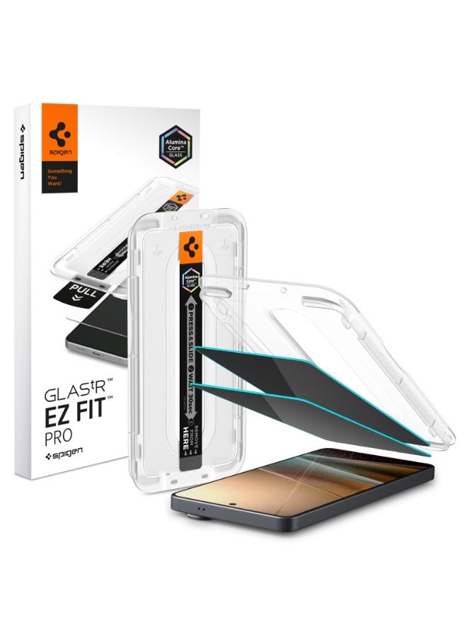 Spigen GLAStR EZ FIT PRO [PRIVACY 2 Pack] Samsung Galaxy S26 PLUS Privacy Screen Protector Premium Tempered Glass [Aluminum-Enhanced Durability] Impact resistance | Auto Alignment - 2 PACK - Image 1