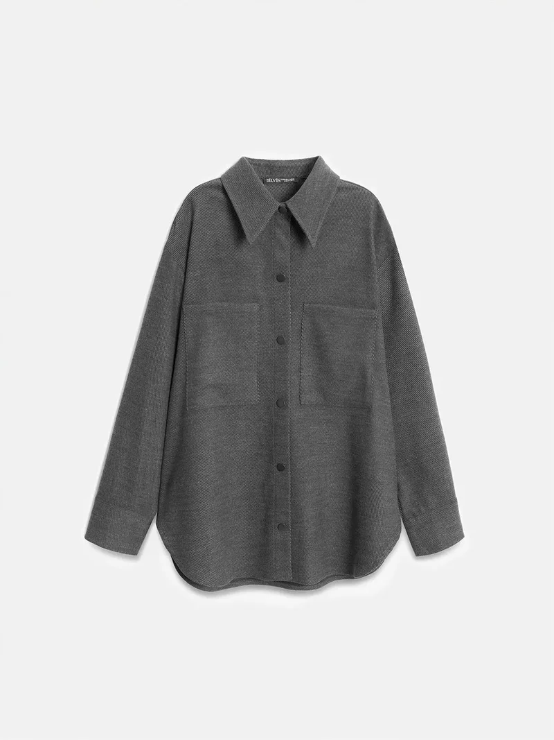 ديلفين Dilvin Oversized Long-Sleeve Knit Overshirt