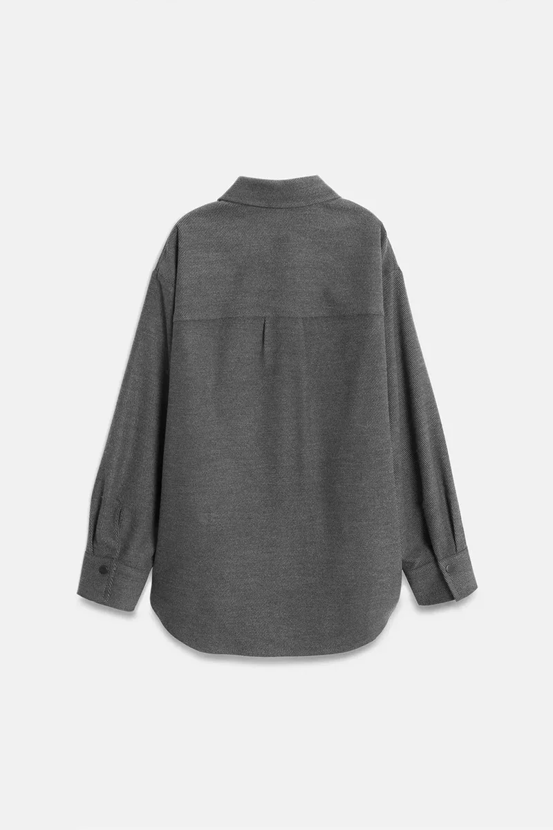 Dilvin DILVIN Oversized Long-Sleeve Knit Overshirt