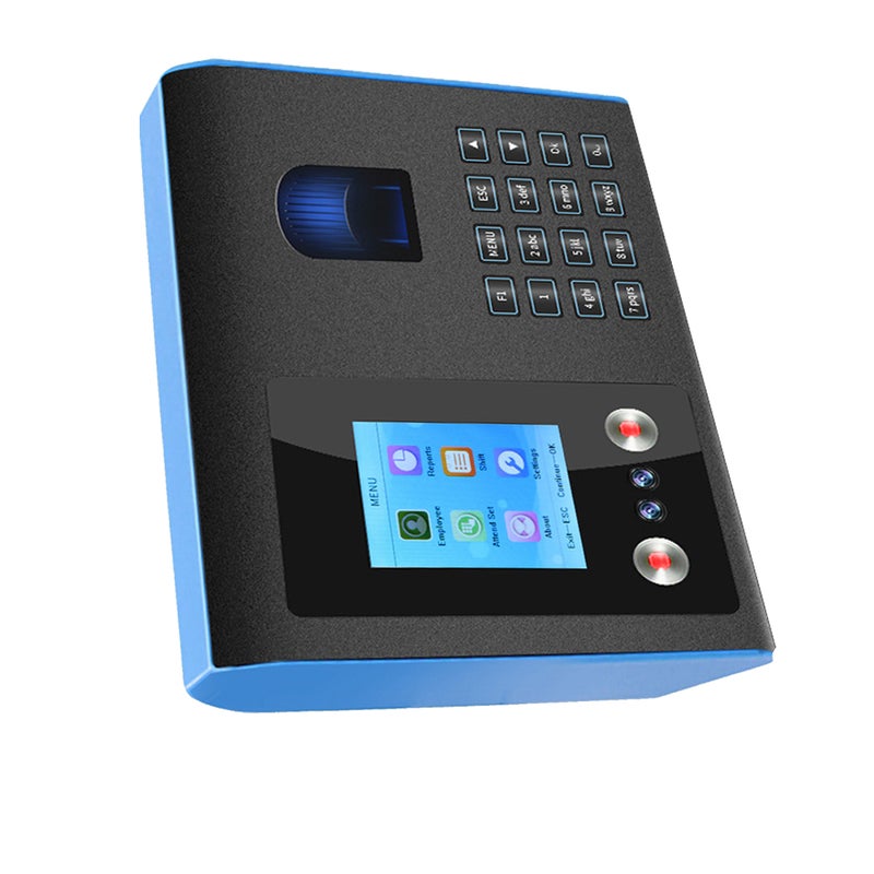 Facial Recognition Time Clock LCD Display Fingerprint Employee Attendance Payroll Recorder Support Chinese English Portuguese Spanish Japanese French (Black) - Image 5
