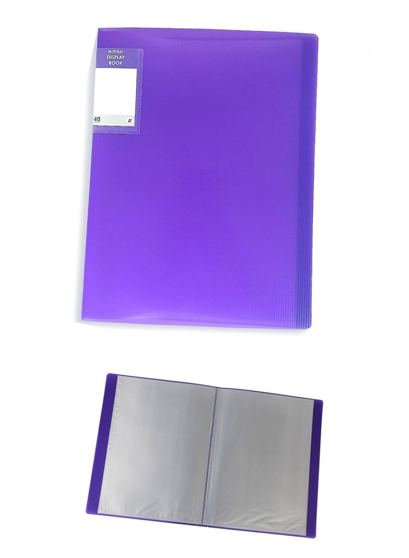 Maxi كتاب عرض مكون من قطعة واحدة، 40 جيبًا، غلاف أرجواني - Image 1