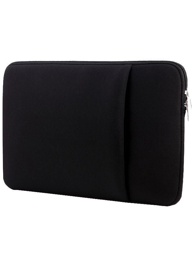 NIBEMINENT Soft Zipper Sleeve Pouch For Laptop Black 