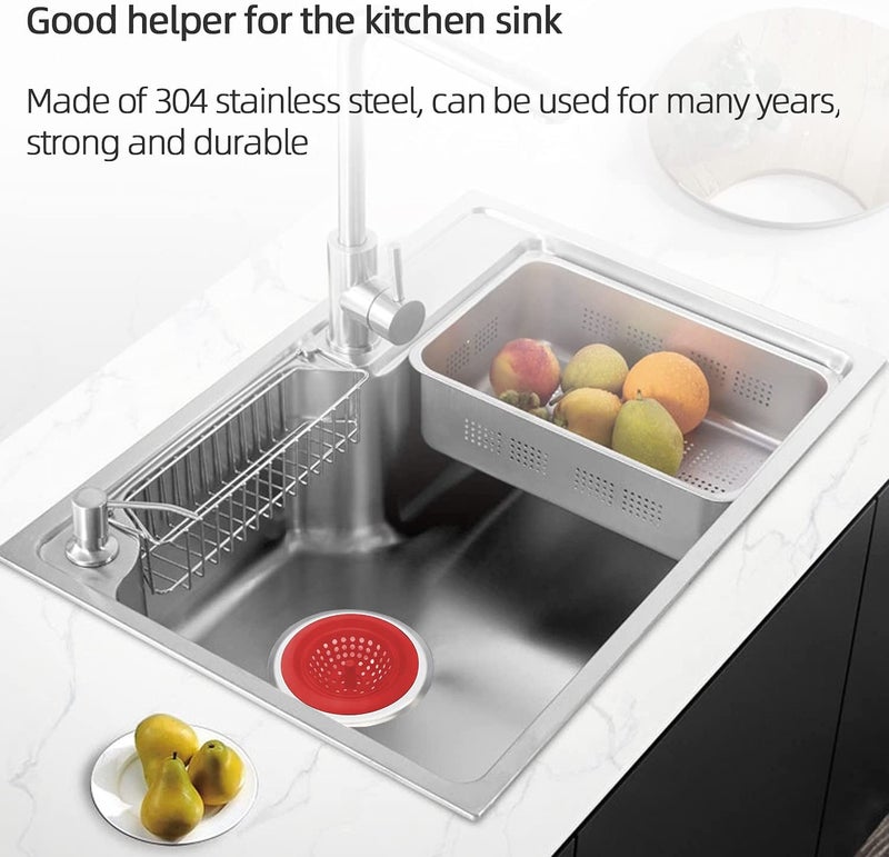 P-Plus International Kitchen Sink Strainer Food Catcher Flexible Silicone Good Grip Kitchen Sink Drainers Traps Food Debris and Prevents Clogs for Most Sink Drains(Red, Pack of 1) - Image 3