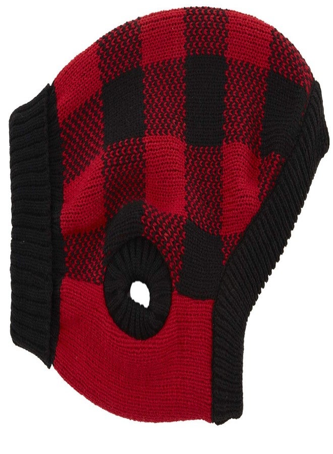 AL A&L Red Christmas Dog Sweater, British Plaid Knitted Xmas Holiday Turtleneck Buffalo Pet Sweater,Large (L) - Image 2