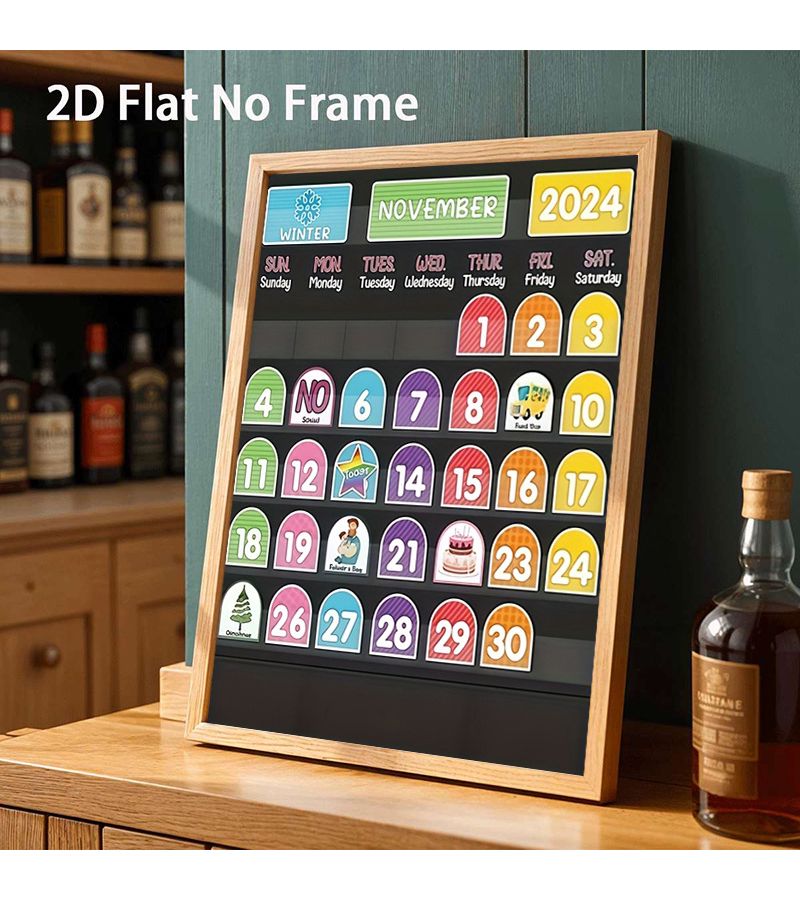 Educational Calendar Chart Poster With Monthly Activity Icons And Color-Coded Weekly Schedule For Classroom Wall Decor 70*140cm - Image 4