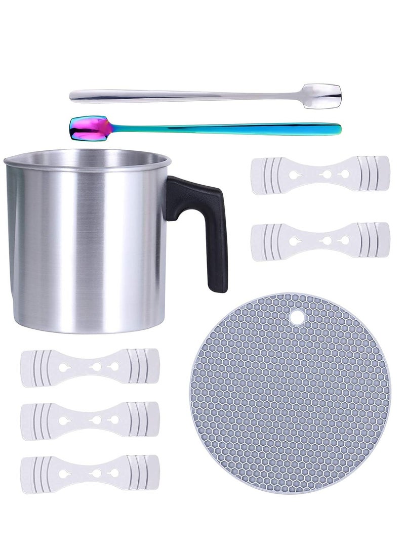 Aluminum Candle Melting Pot - 2 lbs DIY Kit with Heat-Resistant Handle & Spout for Easy Pouring - Perfect for Candle Making  - Image 1