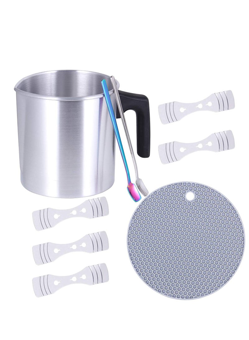 Aluminum Candle Melting Pot - 2 lbs DIY Kit with Heat-Resistant Handle & Spout for Easy Pouring - Perfect for Candle Making  - Image 5