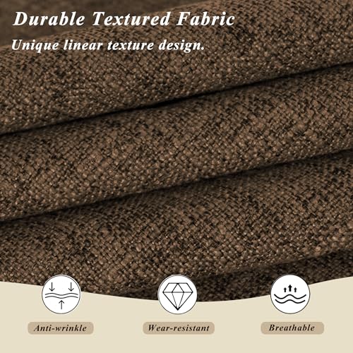 FlyGulls Chair Cushions for Dining Chairs Set of 4 Durable D-Shaped Seat Cushions with Non-Slip Backing Secure Ties Thick Cozy Seat Pad for Kitchen Dining Room Office(18x16.5x3in Coffee) - Image 3