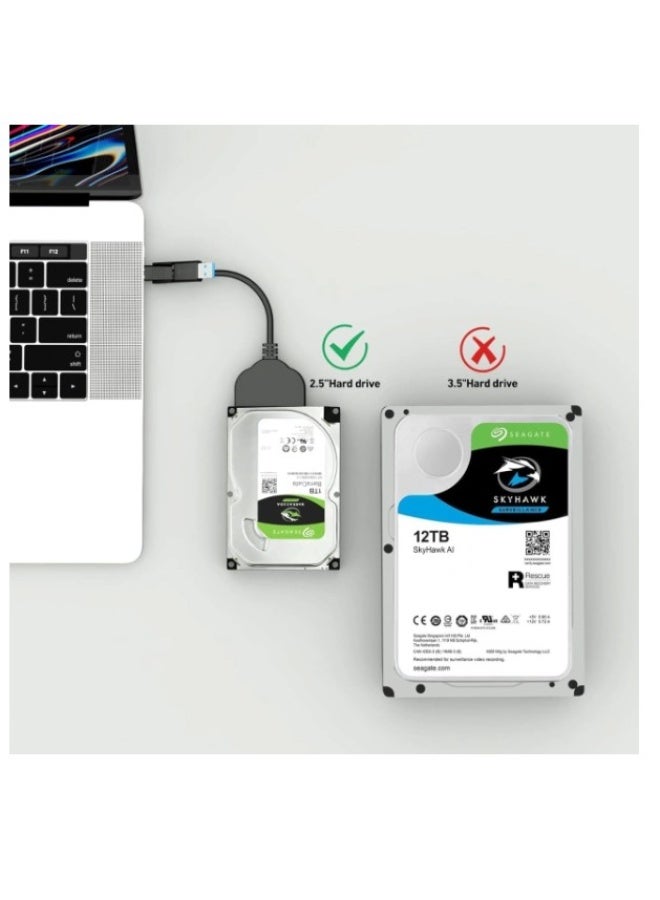 Haing محول USB3.0/TYPE-C إلى SATA Ill متوافق مع أقراص HDD و SSD بحجم 2.5 بوصة - Image 3