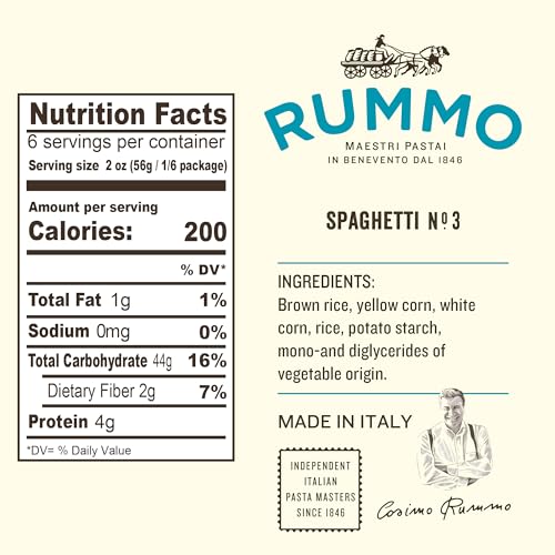 Rummo Gluten Free Spaghetti Pasta N.3 - Corn & Rice Pasta Noodles, GF Spaghetti, Thin Pasta Noodles, Italian Pasta - 12 Ounce (Pack of 5) - Image 2