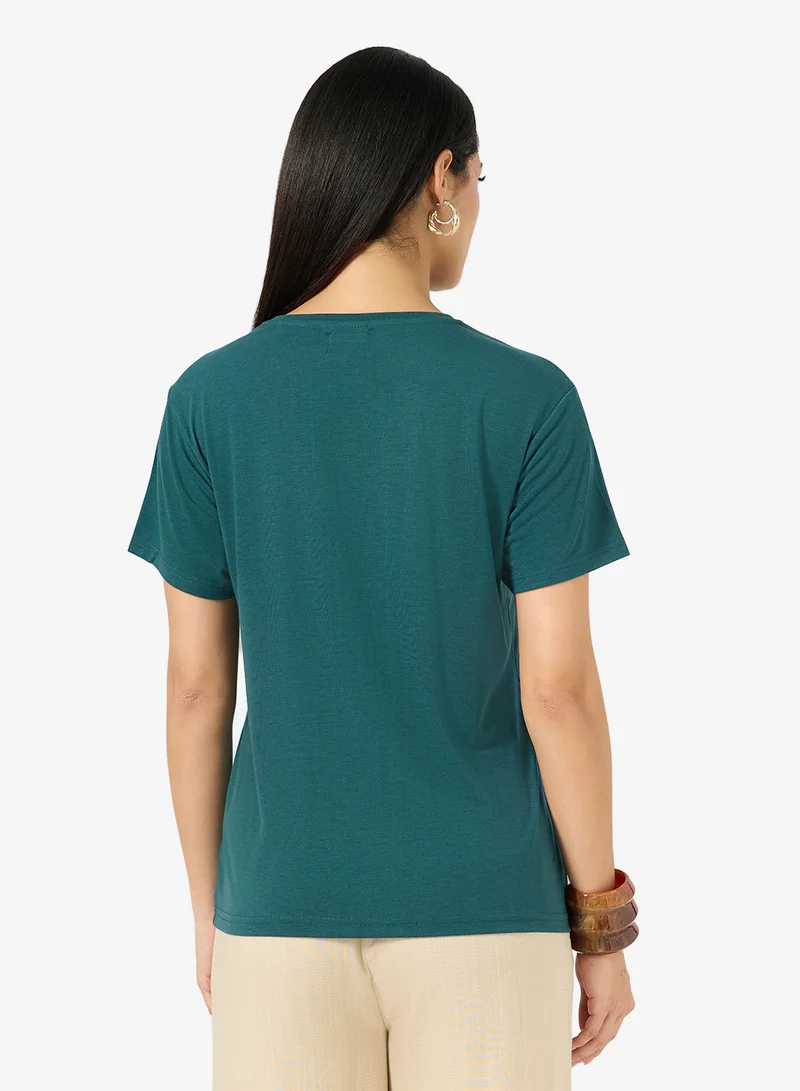 ريبلز مع نمشي Ladies Crew Neck Printed T-shirt