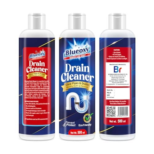 Blueoxy Drain Clog Remover Liquid | Used for Shower & Sink Drains & Pipes | Pure Gel Based | 500 Ml | Pack of 1 - Image 5