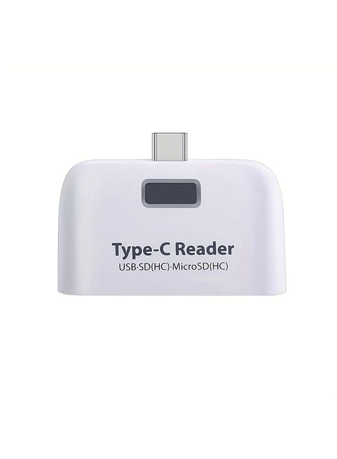 Black 4 In 1 USB C Hub Reader With TF Micro SD Card Slot And Micro USB Charging Port - Image 1