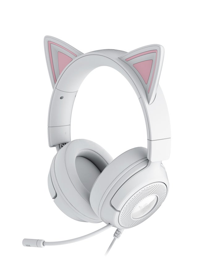 Razer Kraken Kitty V3 X - Wired Kitty Headset for Gaming - Iconic Kitty Ears - 270g Lightweight - HyperClear Cardioid Mic - TriForce 40 mm Drivers - 3,5mm Audio Jack | White I RZ04-05350300-R3M1 - Image 4