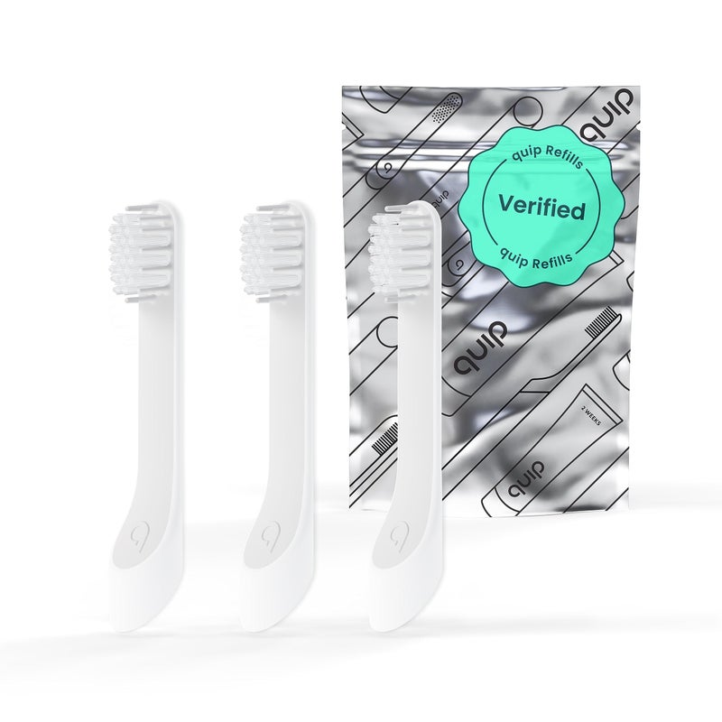 quip Sonic Toothbrush Replacement Heads for Kids - 3 Pack - Verified quip Small Brush Head Refills for Electric Toothbrushes - Soft Bristles, Compact & Flexible - Last 3 Months Each - Image 1