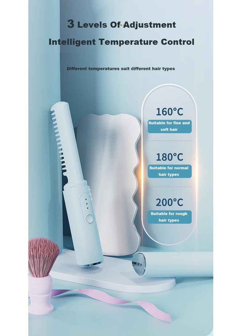 HUMJO Cordless Hair Straightener Brush, Fast Heating Smooths Messy Hair,Type-c Charging  - Image 2