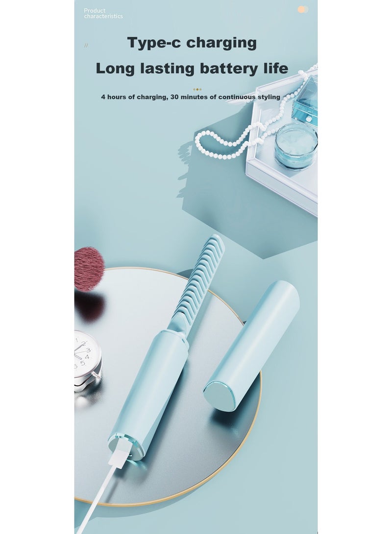 HUMJO Cordless Hair Straightener Brush, Fast Heating Smooths Messy Hair,Type-c Charging  - Image 3