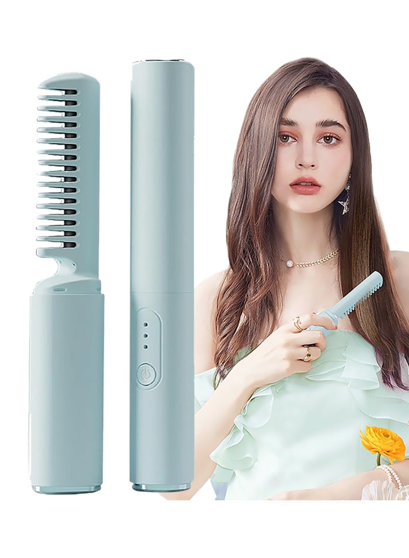 HUMJO Cordless Hair Straightener Brush, Fast Heating Smooths Messy Hair,Type-c Charging  - Image 1