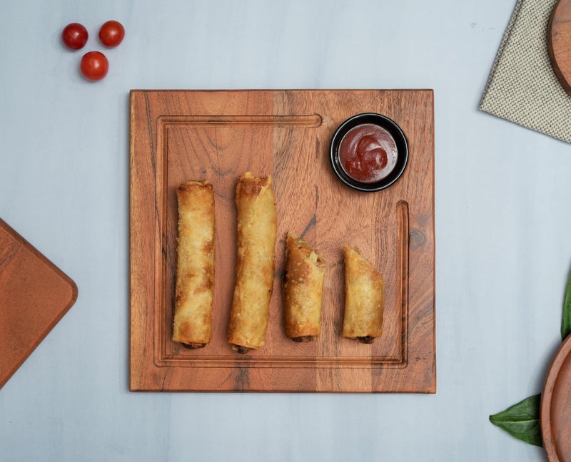 ARIYA Wooden Snacks Serving Platter Handcrafted Premium Tray for Appetizers, Snacks, and Desserts Perfect for Home Dining, Parties, and Stylish Entertaining - Image 3