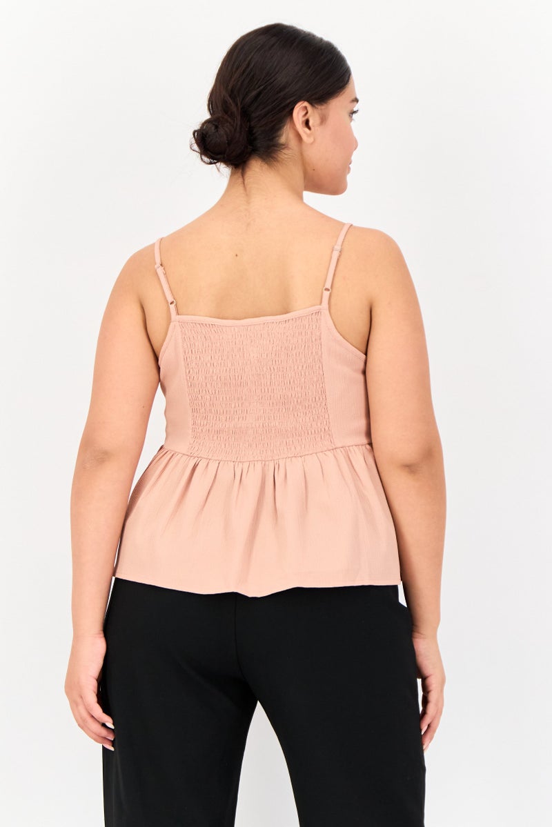 ONLY Women Scoop Neck Sleeveless Textured Tank Top, Dusty Pick  - Image 3