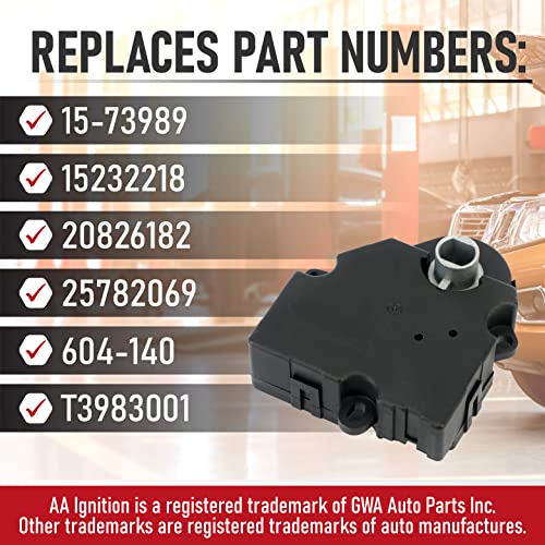 AA Ignition HVAC Air Blend Door Actuator - Replaces 15-73989, 604-140, 20826182, 1573989 - Compatible with Chevy Traverse 09-12, GMC Acadia 07-12, Buick Enclave 2008-2012 - AC Heater Blend Mode Actuator - Image 4