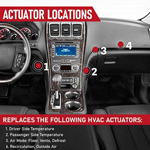 AA Ignition HVAC Air Blend Door Actuator - Replaces 15-73989, 604-140, 20826182, 1573989 - Compatible with Chevy Traverse 09-12, GMC Acadia 07-12, Buick Enclave 2008-2012 - AC Heater Blend Mode Actuator - Image 3