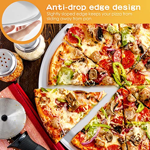 Rtteri 12 Pieces Pizza Pan Bulk Restaurant Aluminum Pizza Pan Set Round Pie Cake Plate Rust Free Cake Tray for Oven Baking Home Kitchen Restaurant Easy Clean(8 Inch) - Image 5