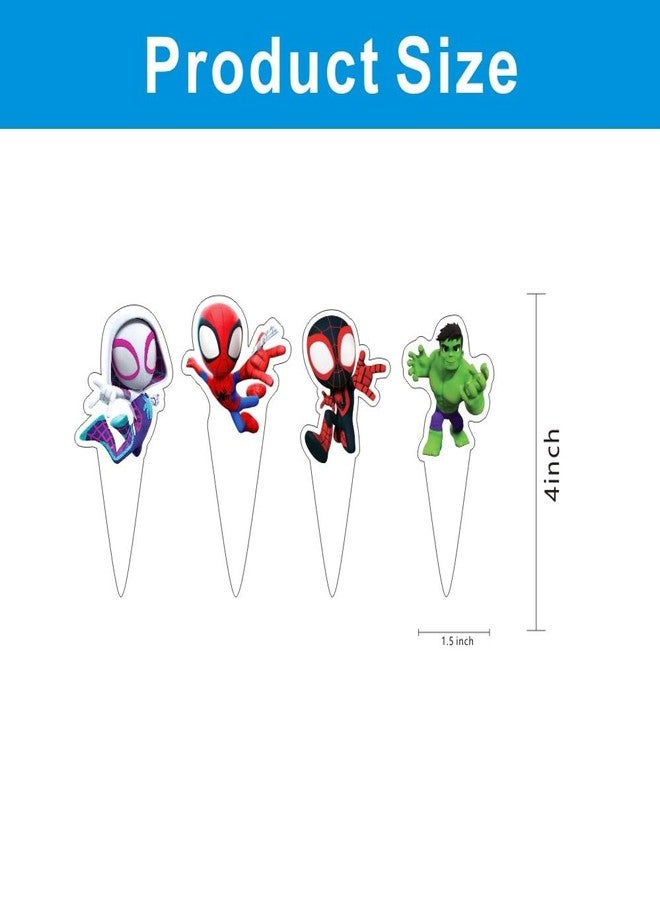 ARHAVI 30pcs Spider and His Friends Cake Decorations with 30pcs Cupcake Toppers Party Supplies for Kids Birthday Decorations - Image 4