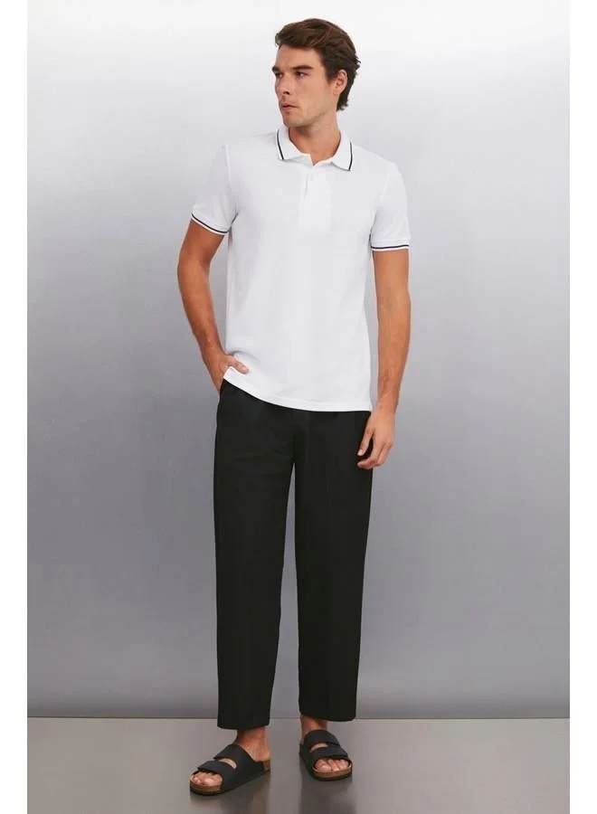 GRIMELANGE Grimelange Forestar Men's White Polo Neck T-Shirt