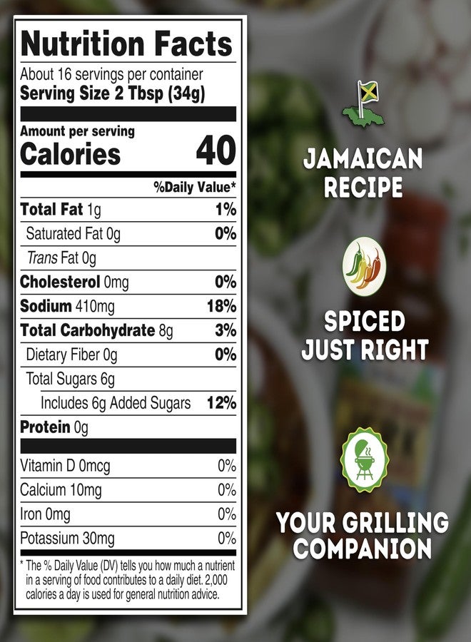 Grace صلصة باربكيو جريس الجامايكية بنكهة الجيرك 16 أونصة - عبوتين من توابل الجيرك الجامايكية، تتبيلة وصلصة غمس - أفضل صلصة باربكيو حارة -  - Image 3