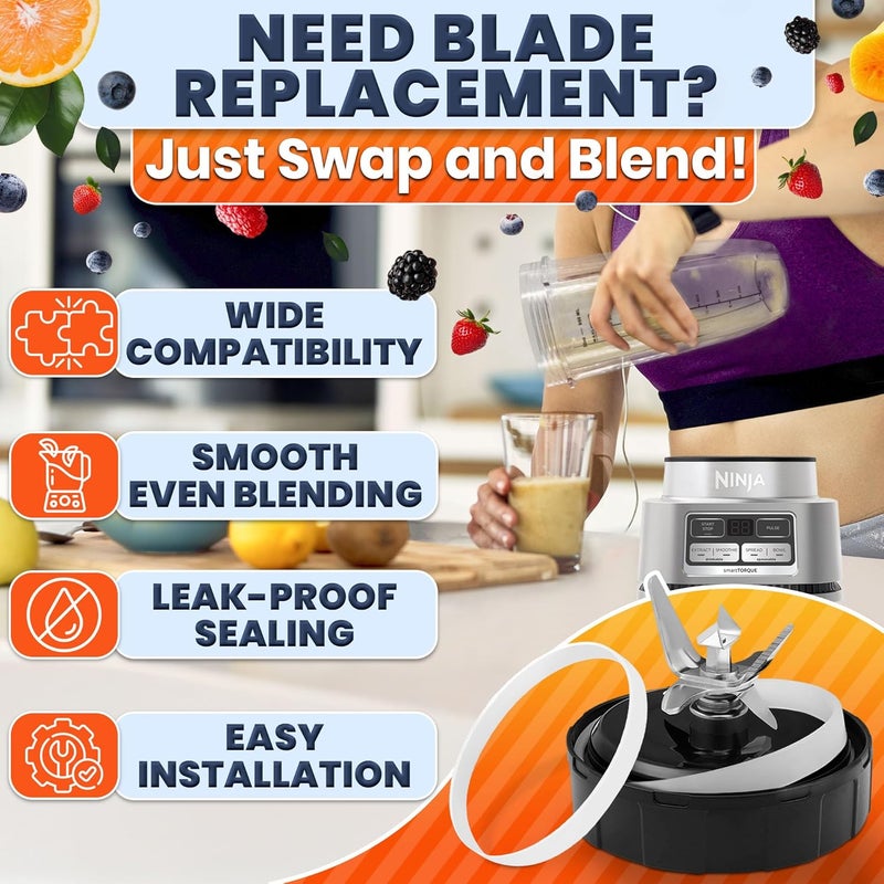KETAR Ninja Replacement Blades – 7 Fin Male 4" Ninja Blender Blade Replacement – Compatible with Ninja Foodi Power Blender SS150, SS151, SS300, SS350, SS351, SS351TGT, CO351B, SS100, SS101, SS101C, CO101B - Image 5