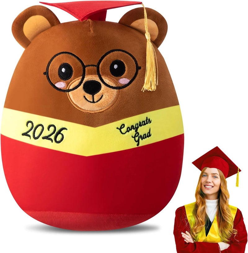 Blueweenly Graduation Bear 12 Inch Large Stuffed Animal Plush with Cap 2026 Graduation Gifts Bear for Her, for Him, for College, Present Gifts Celebratory Souvenir (Red) - Image 1