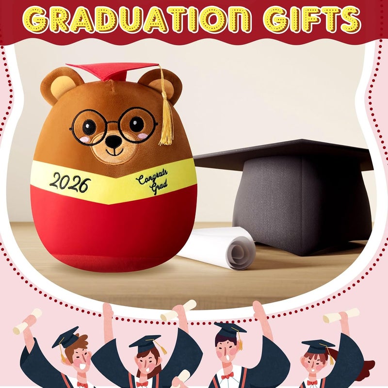 Blueweenly Graduation Bear 12 Inch Large Stuffed Animal Plush with Cap 2026 Graduation Gifts Bear for Her, for Him, for College, Present Gifts Celebratory Souvenir (Red) - Image 4