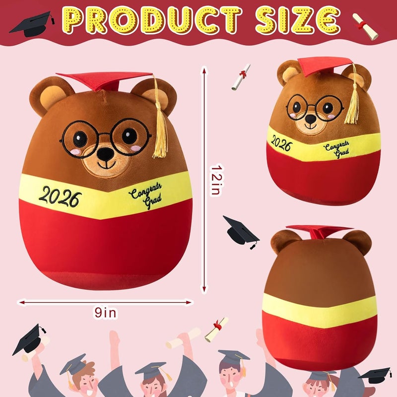 Blueweenly Graduation Bear 12 Inch Large Stuffed Animal Plush with Cap 2026 Graduation Gifts Bear for Her, for Him, for College, Present Gifts Celebratory Souvenir (Red) - Image 2
