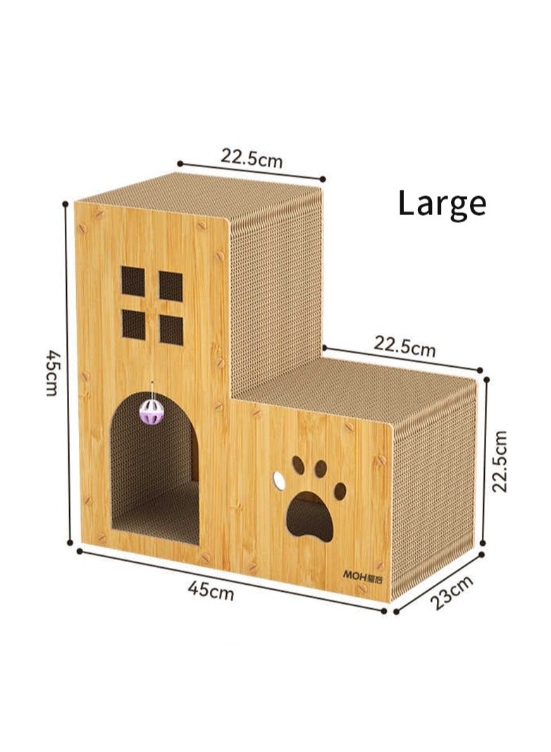 MileMelo Cat House Scratcher Scratch Board Scratching Pad Tunnel Cardboard Toy Tree Condo Litter Box for Indoor Outdoor Kitty 45*45*23cm  - Image 2