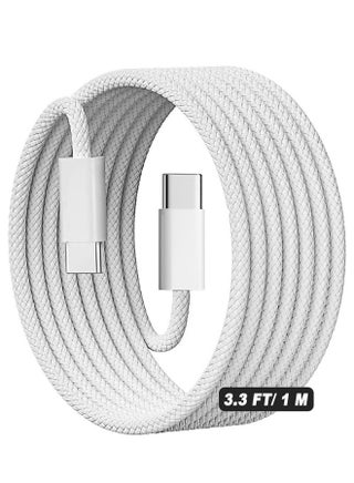 كابل شحن فائق السرعة USB Type-C إلى Type-C بطول 1 متر وقدرة لأجهزة iPhone 16/15، iPad، iPad mini 7، MacBook Pro، Samsung S25 Ultra/S24/S23، وHuawei P70 - view 2